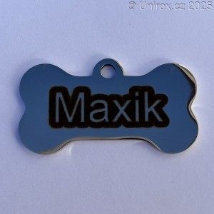 Psí známka (přívěsek) se jménem - leštěná nerez XL